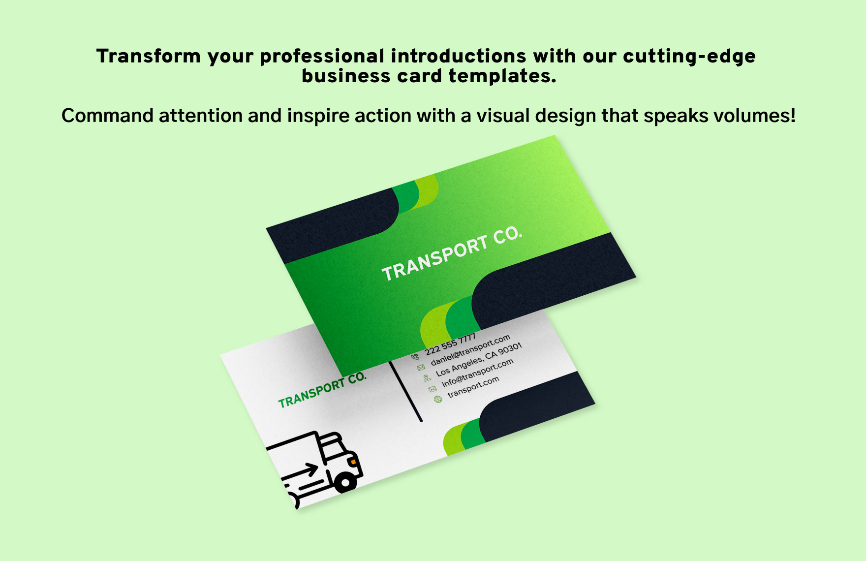 Transport and Logistics Green Logistics Solutions Card Template
