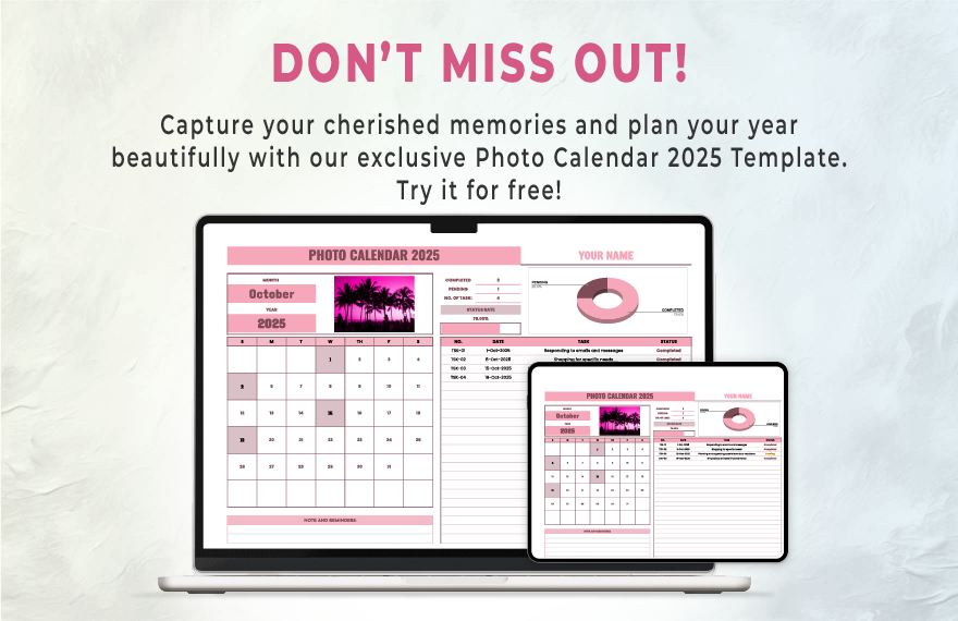 Photo Calendar 2025 Template