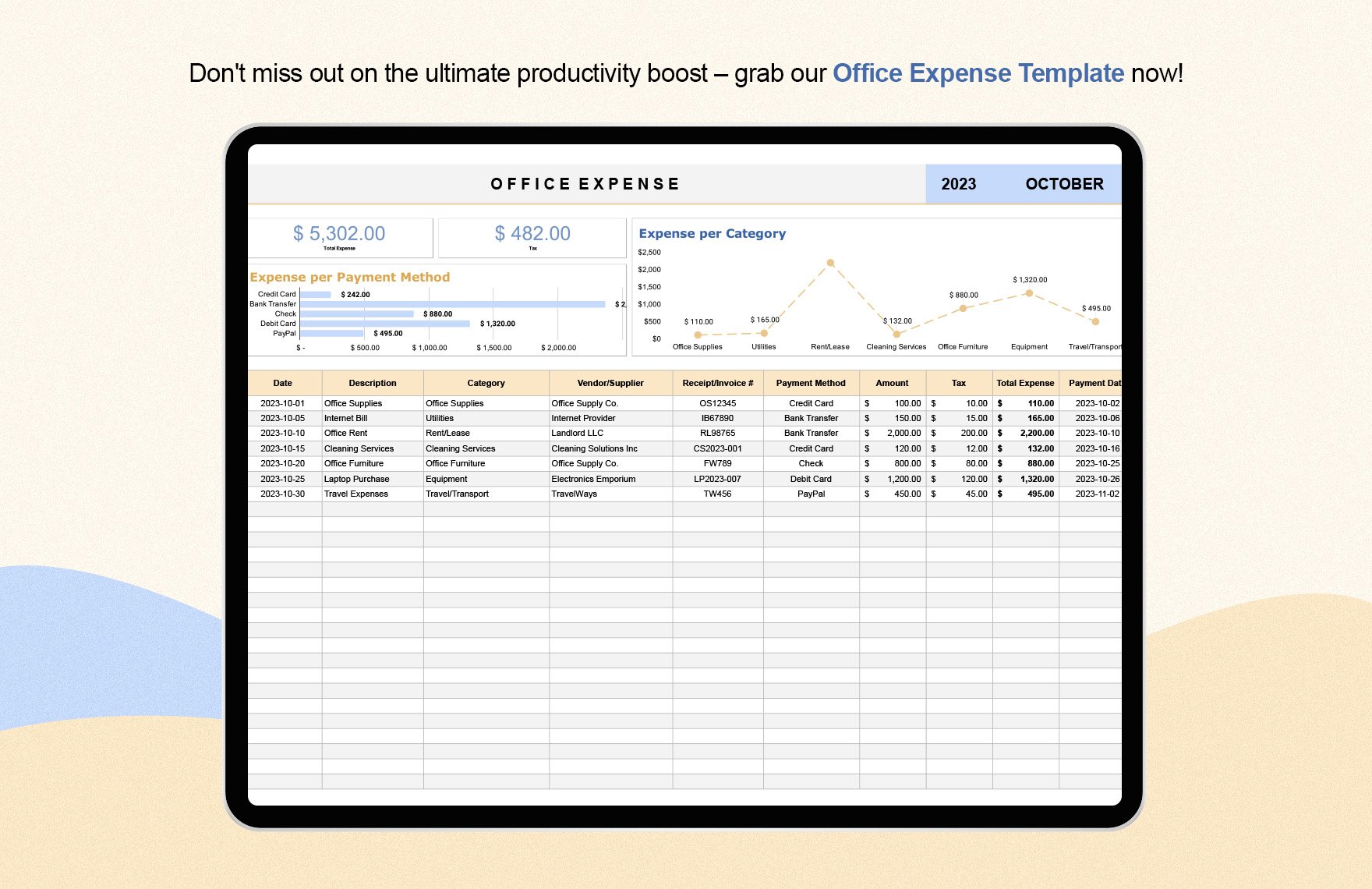 Office Expense Template