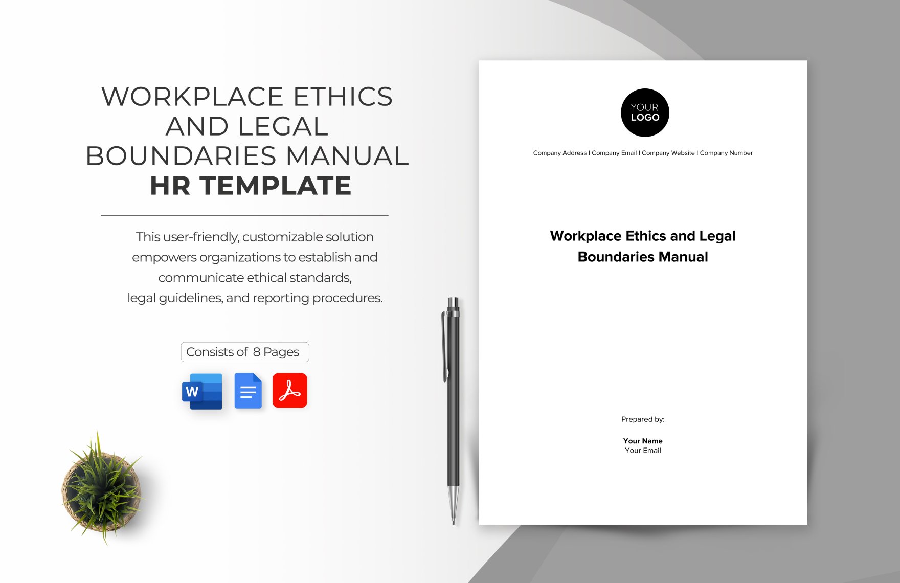 Workplace Ethics and Legal Boundaries Manual HR Template in Word, Google Docs, PDF