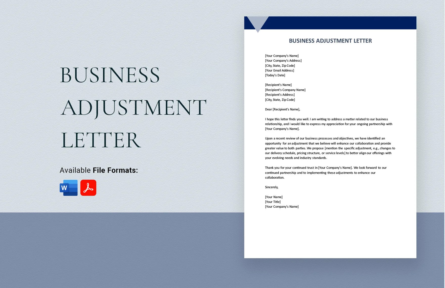 Business Adjustment Letter in Word, PDF