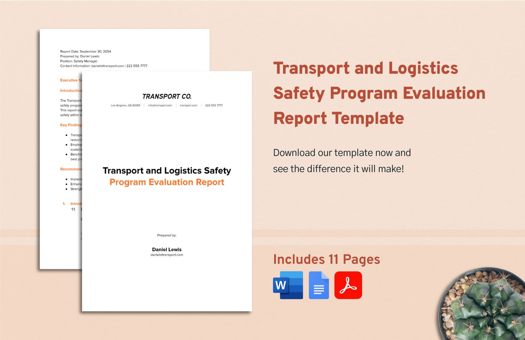 Transport and Logistics Safety Program Evaluation Report Template