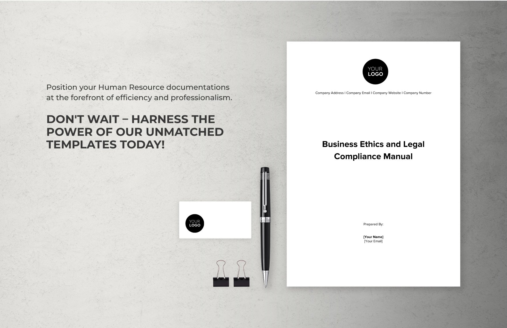 Business Ethics and Legal Compliance Manual HR Template