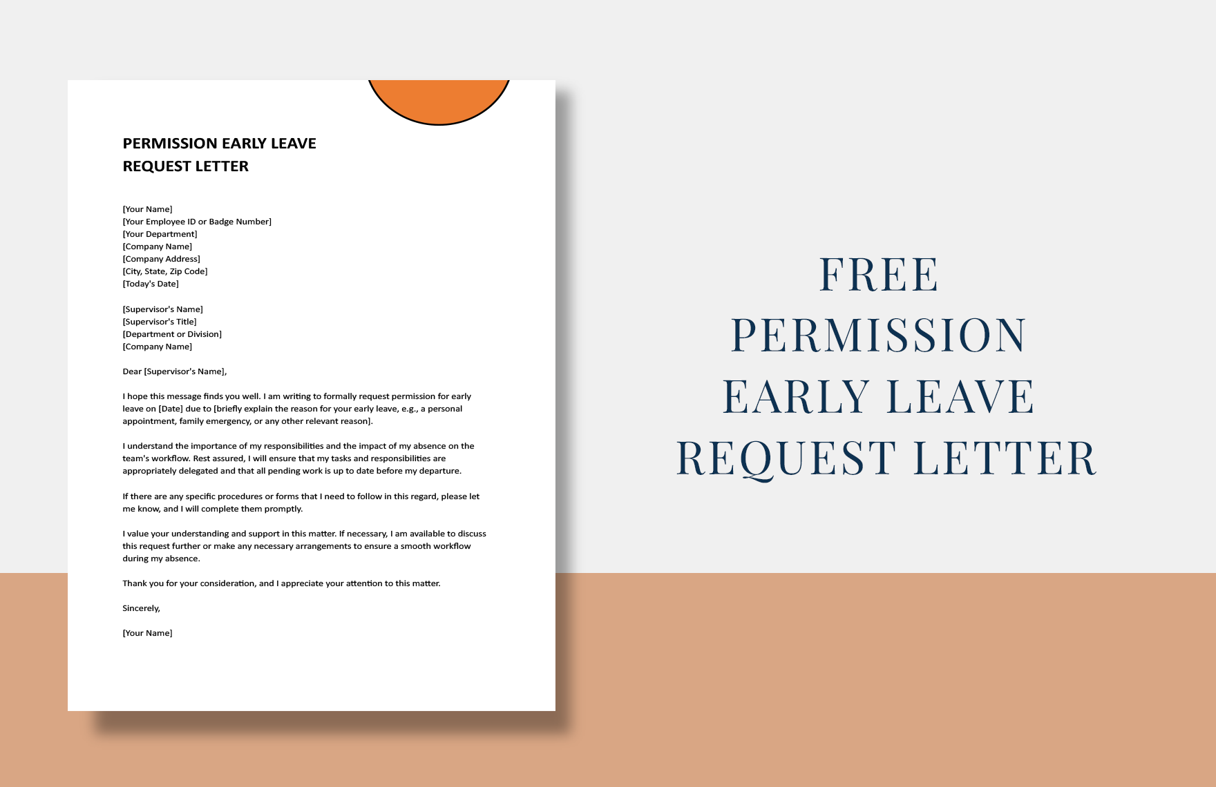 Permission Early Leave Request Letter