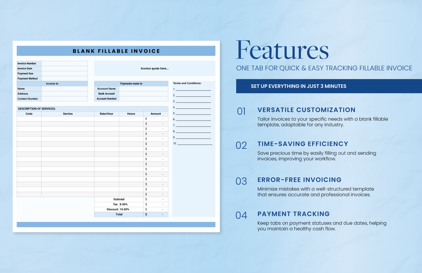 Blank Fillable Invoice Template