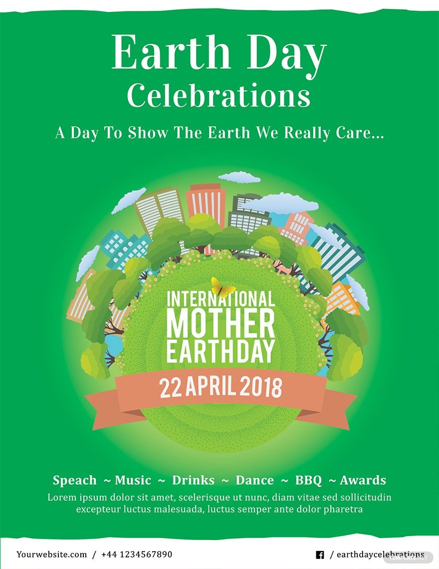 International Earth Day Flyer Template in Word, Google Docs, PSD, Apple Pages, Publisher