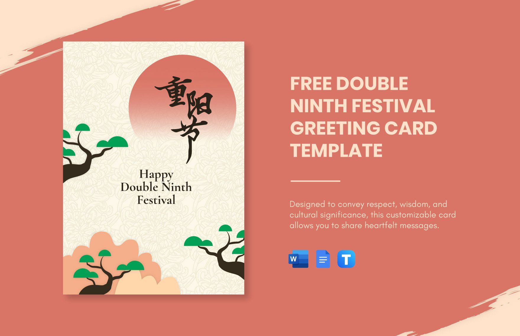 Double Ninth Festival Greeting Card Template in Word, Google Docs