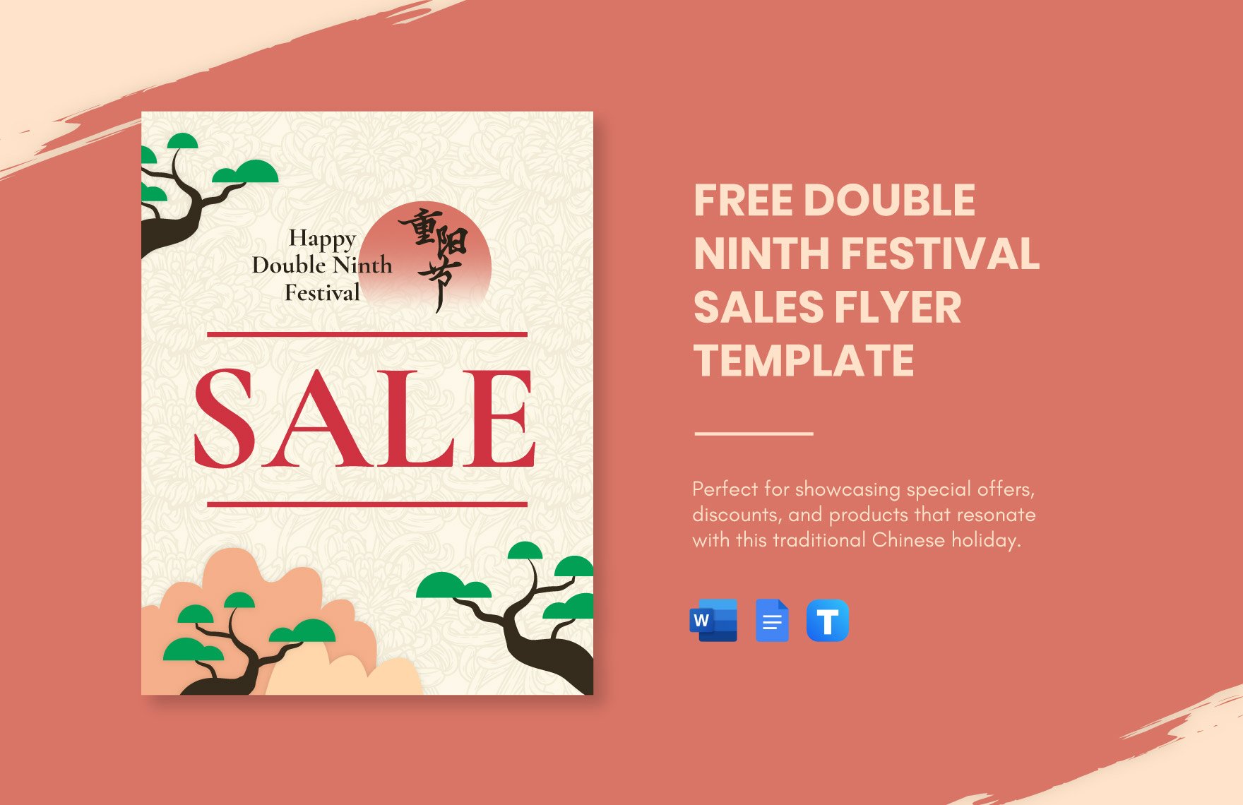 Free Double Ninth Festival Sales Flyer Template in Word, Google Docs