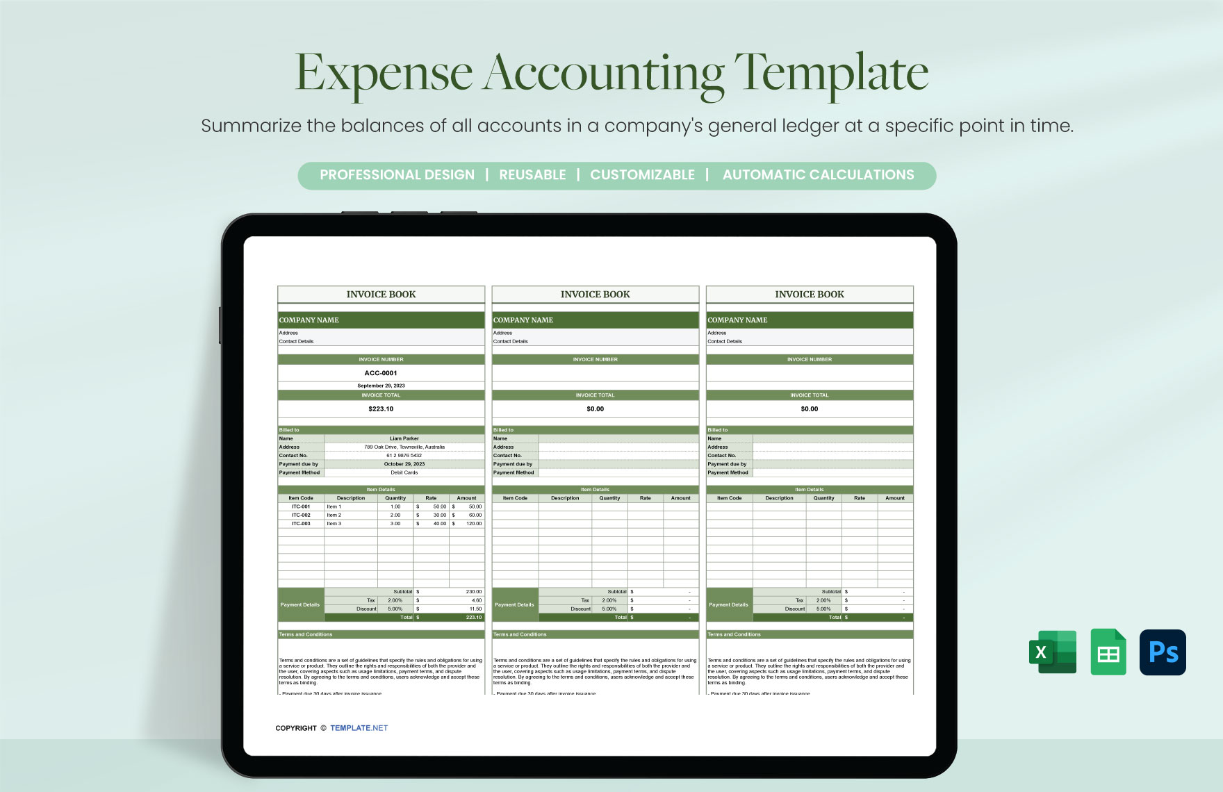 Invoice Book Template