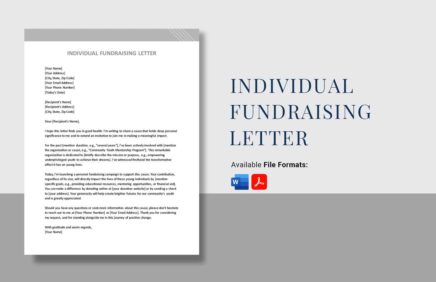 Individual Fundraising Letter in Word, PDF