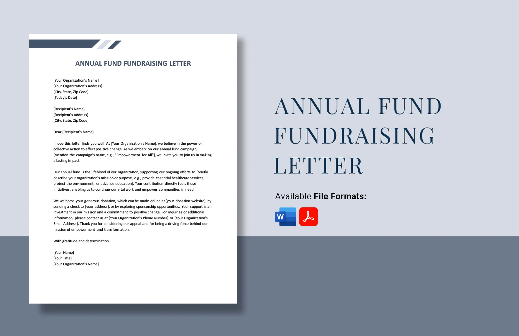 Annual Fund Fundraising Letter in Word, PDF