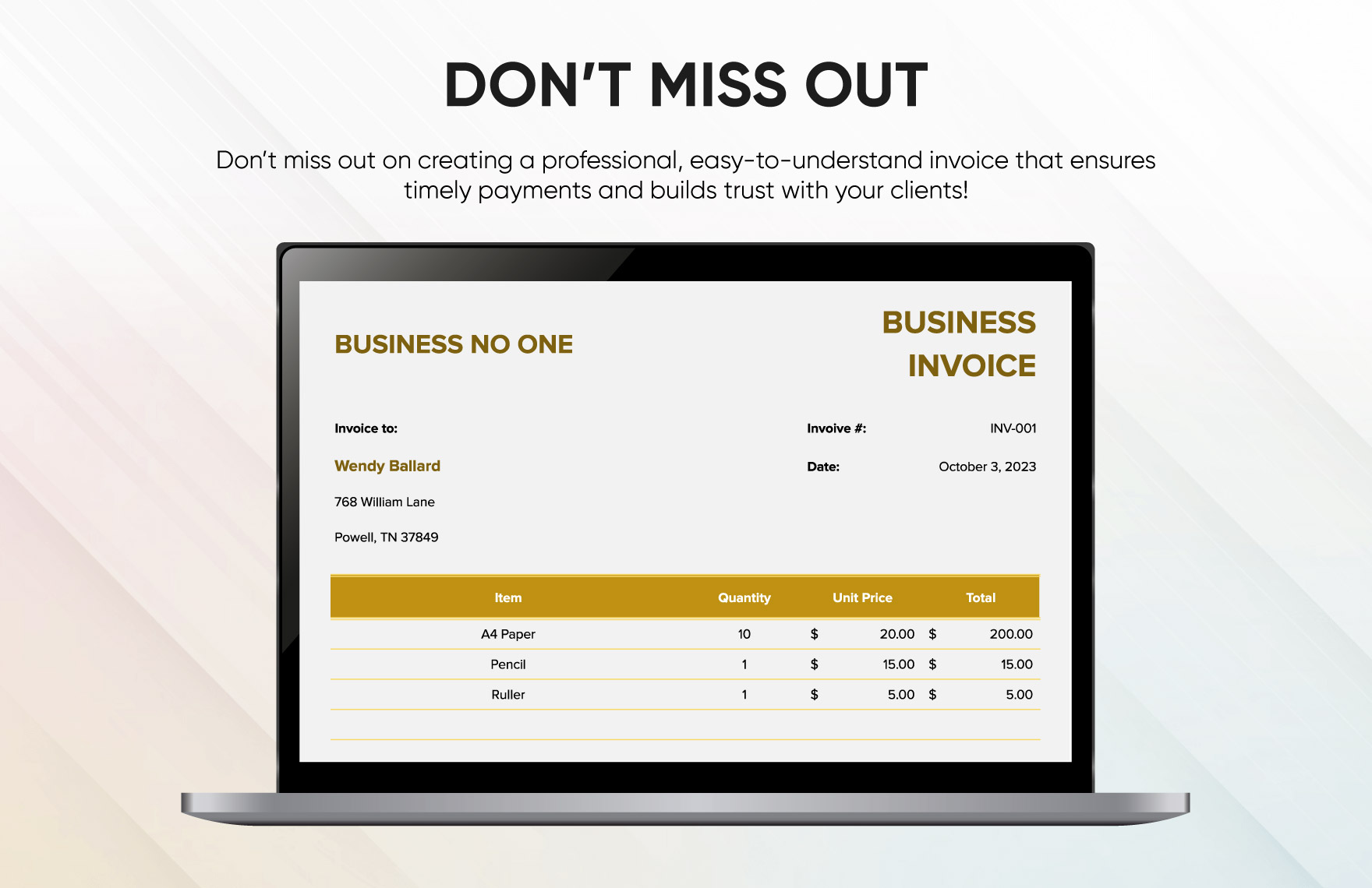 Business Invoice Template