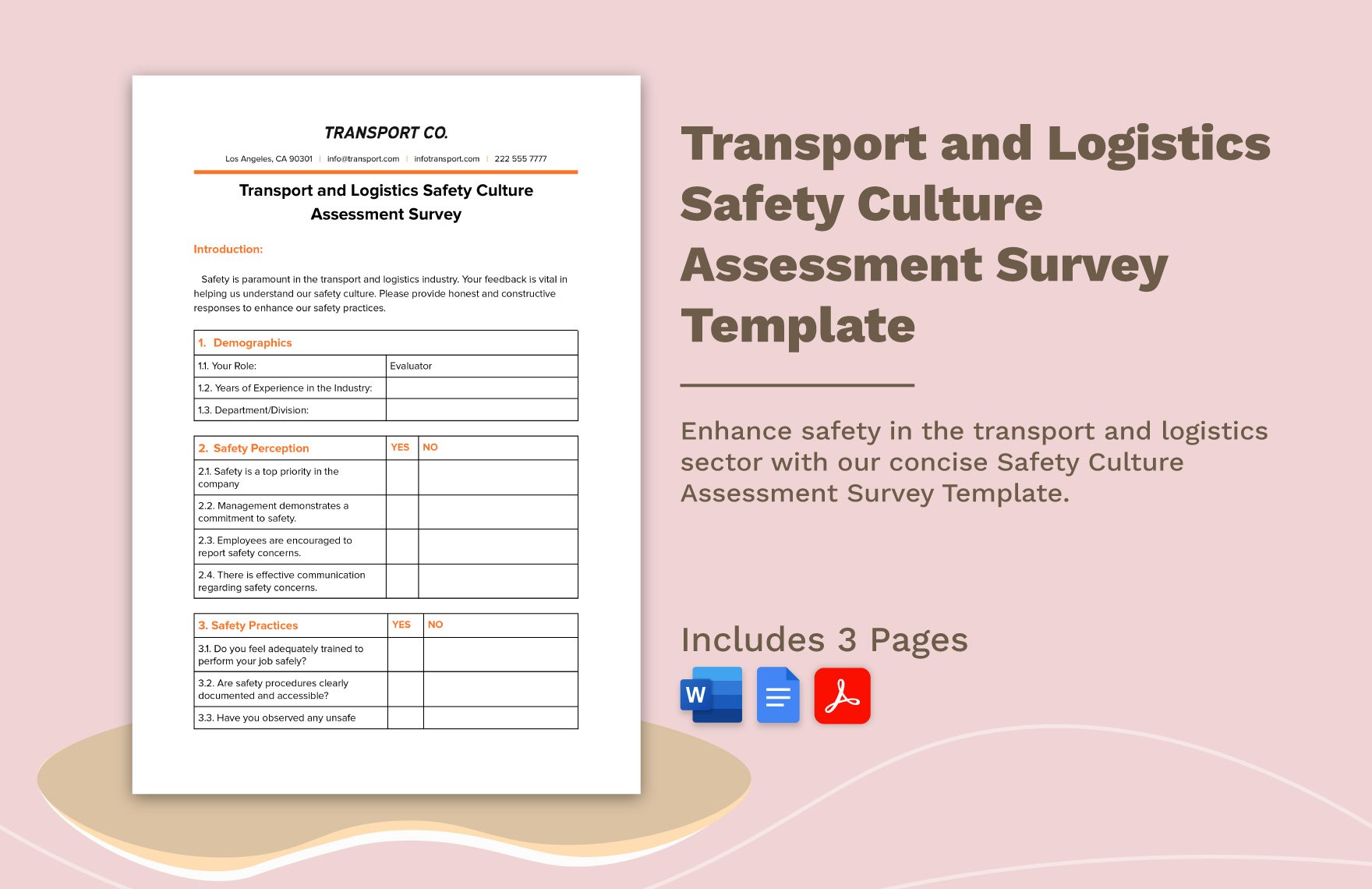 Transport and Logistics Safety Culture Assessment Survey Template
