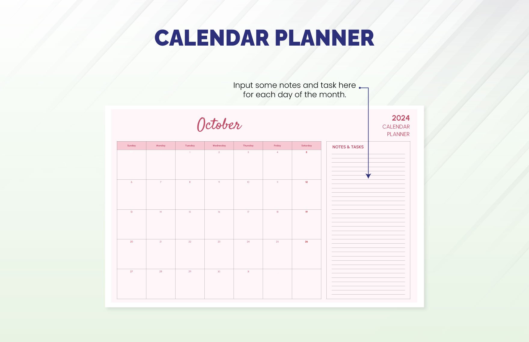 Calendar Planner Template