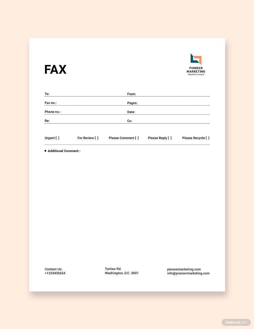 Marketing Agency Fax Paper Template