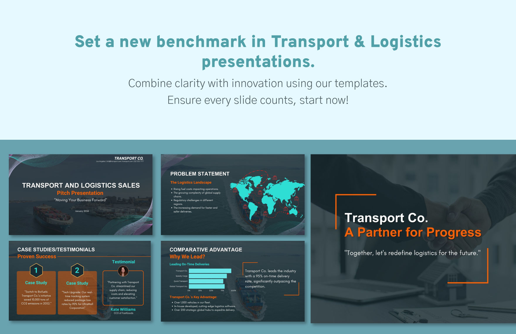 Transport and Logistics Sales Pitch Presentation Template