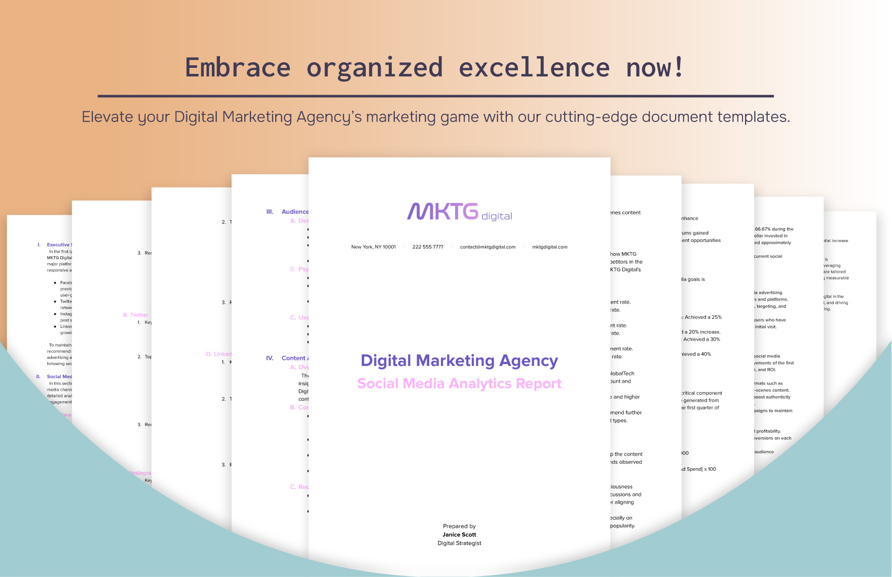 Digital Marketing Agency Social Media Analytics Report Template