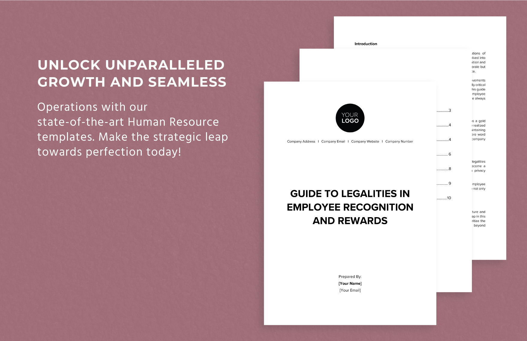 Guide to Legalities in Employee Recognition and Rewards HR Template