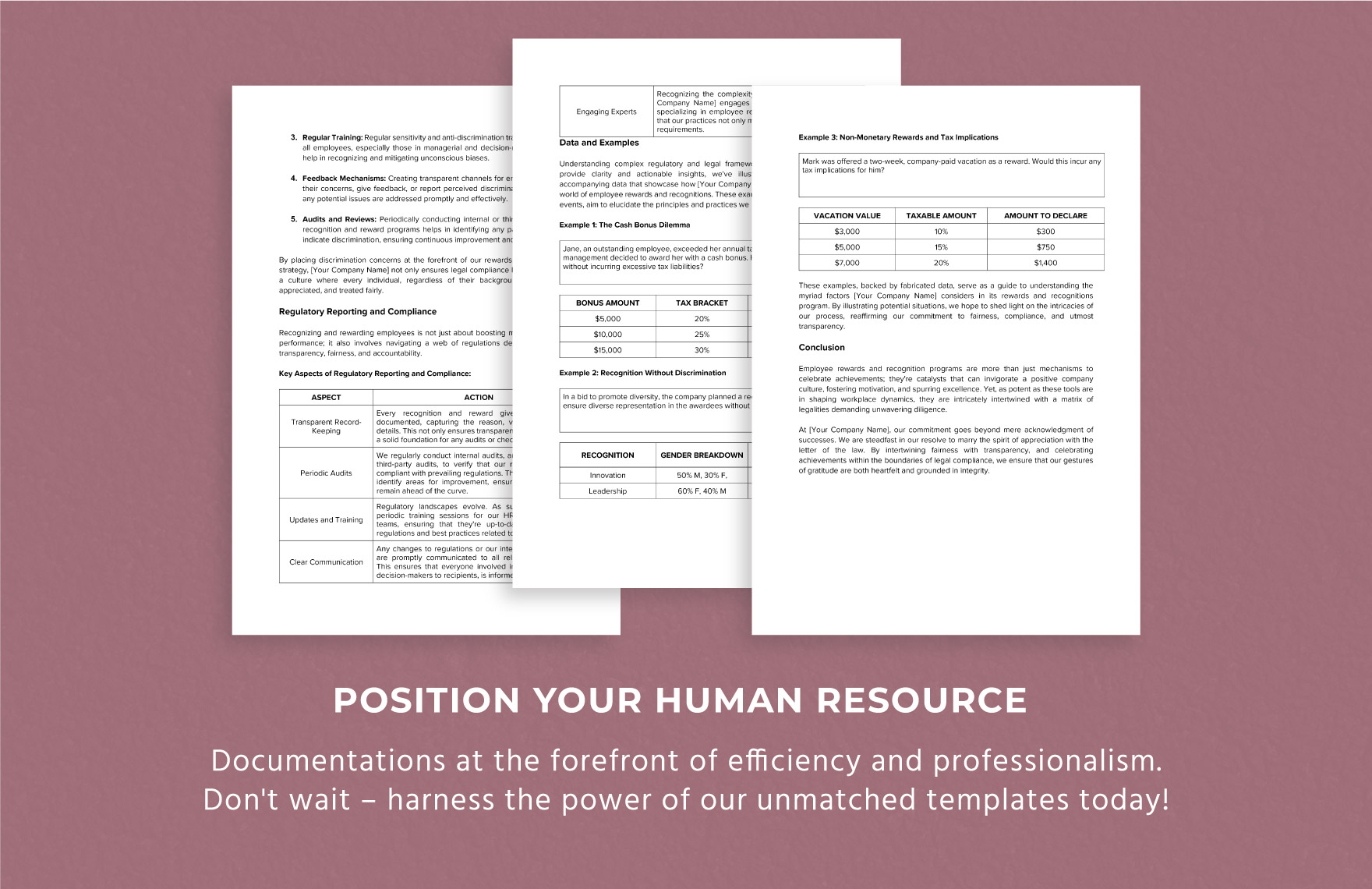 Guide to Legalities in Employee Recognition and Rewards HR Template