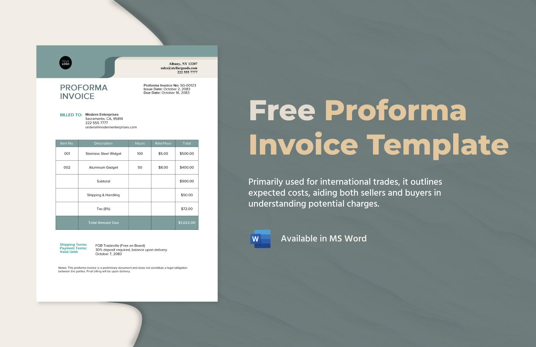  Proforma Invoice Template