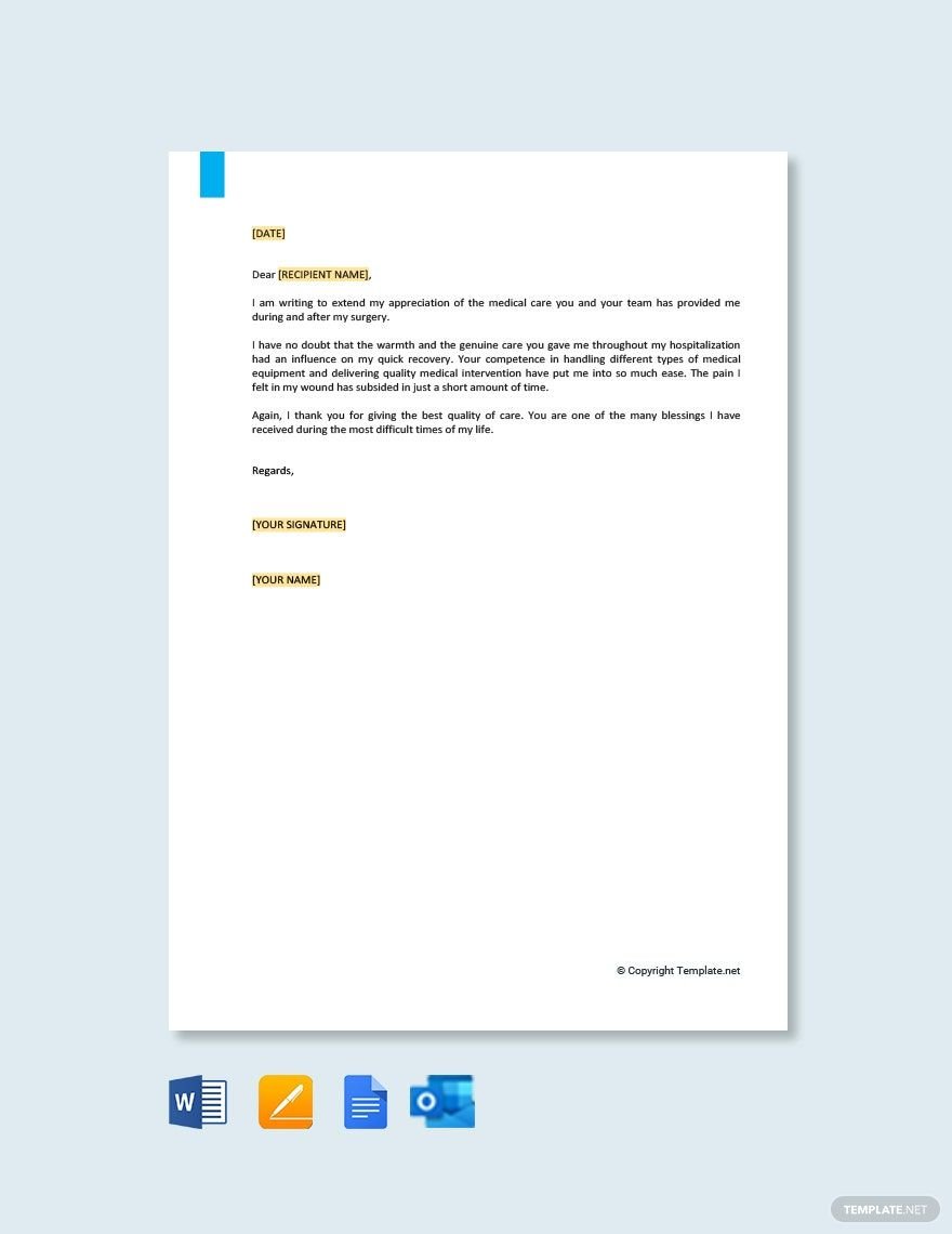 Medical Thank You Letter Template