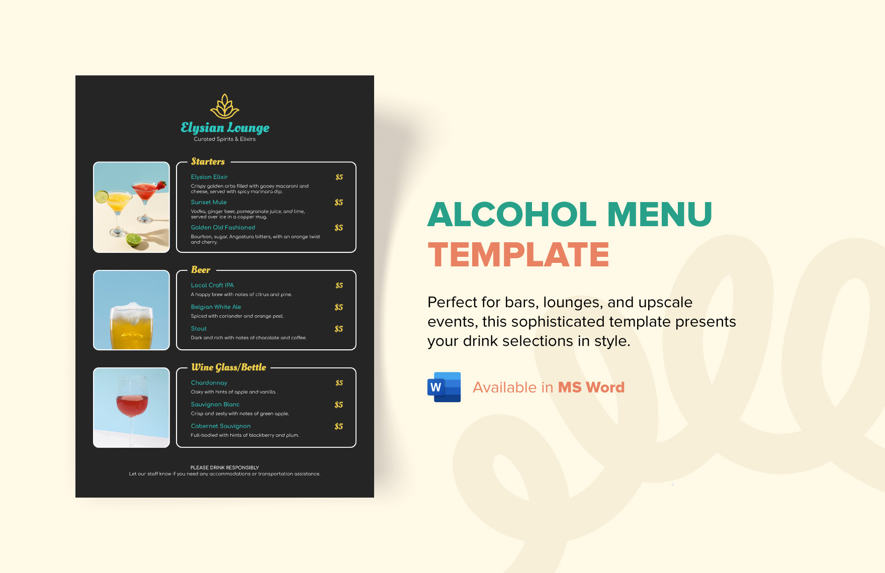 Free Editable Menu Template - Download in Word | Template.net