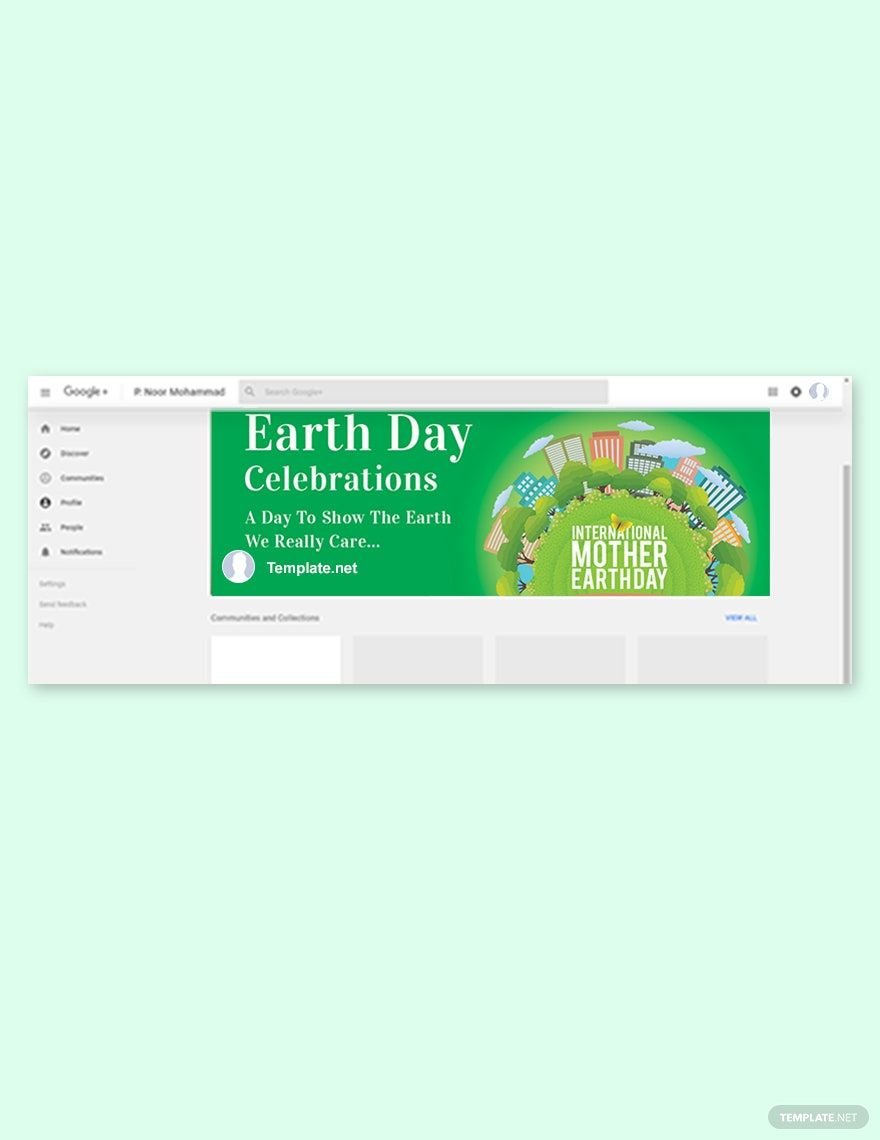 Free International Earth Day Google Plus Cover Template