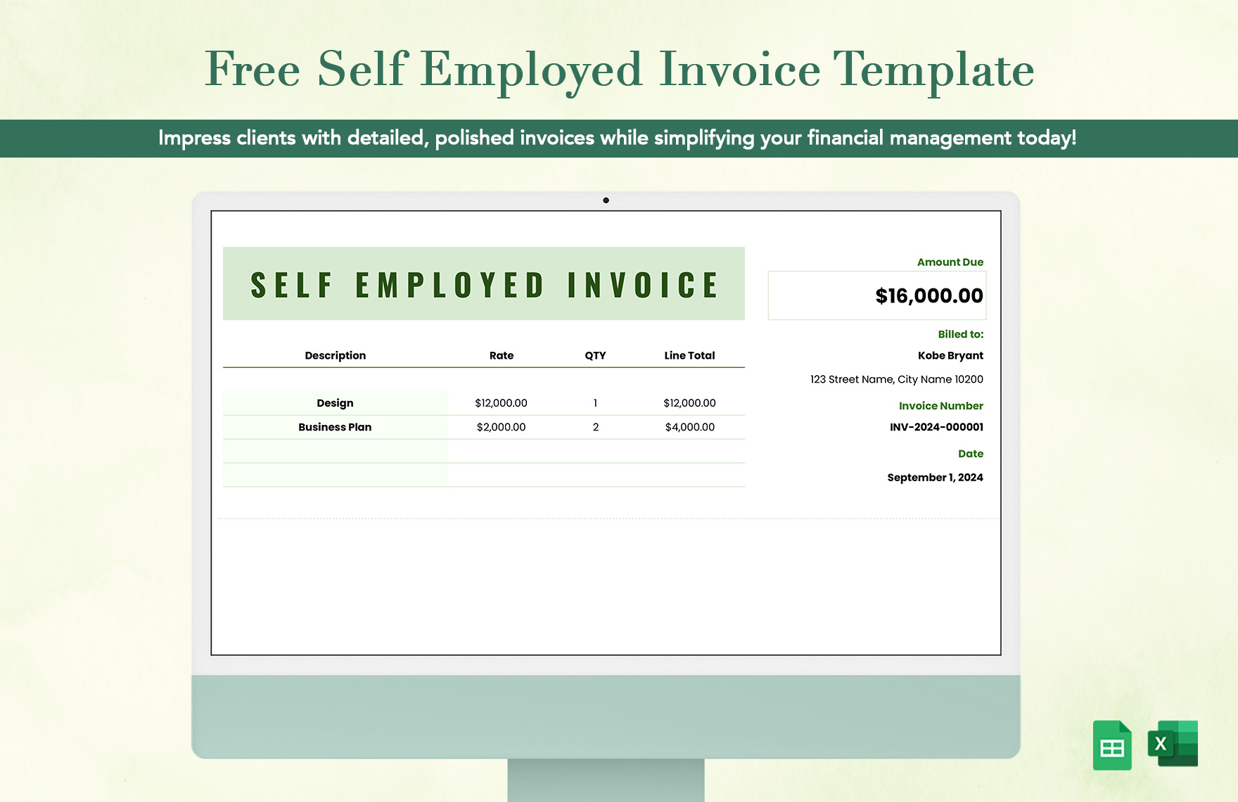 Self Employed Invoice Template