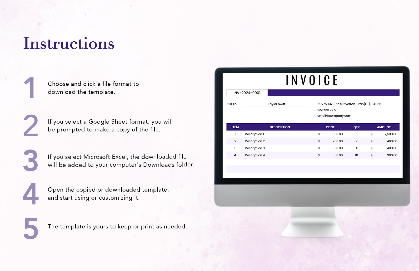 Invoice Tab Template