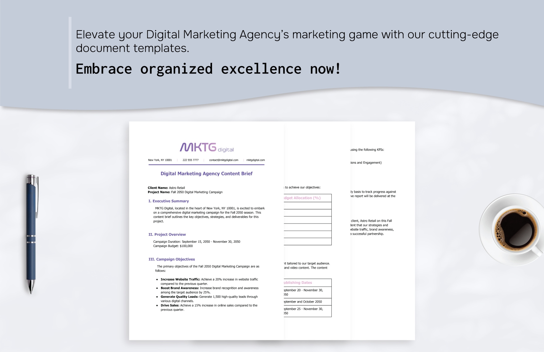 Digital Marketing Agency Content Brief Template