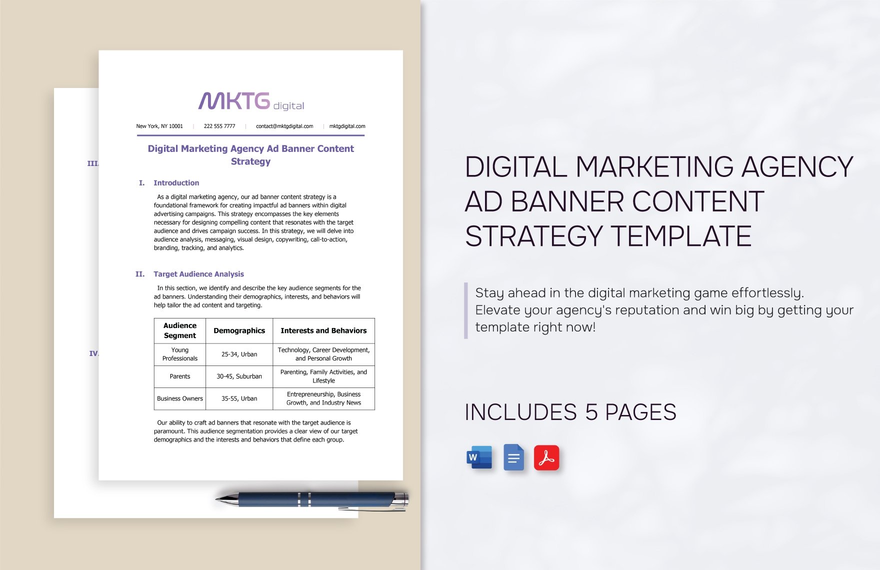 Digital Marketing Agency Ad Banner Content Strategy Template