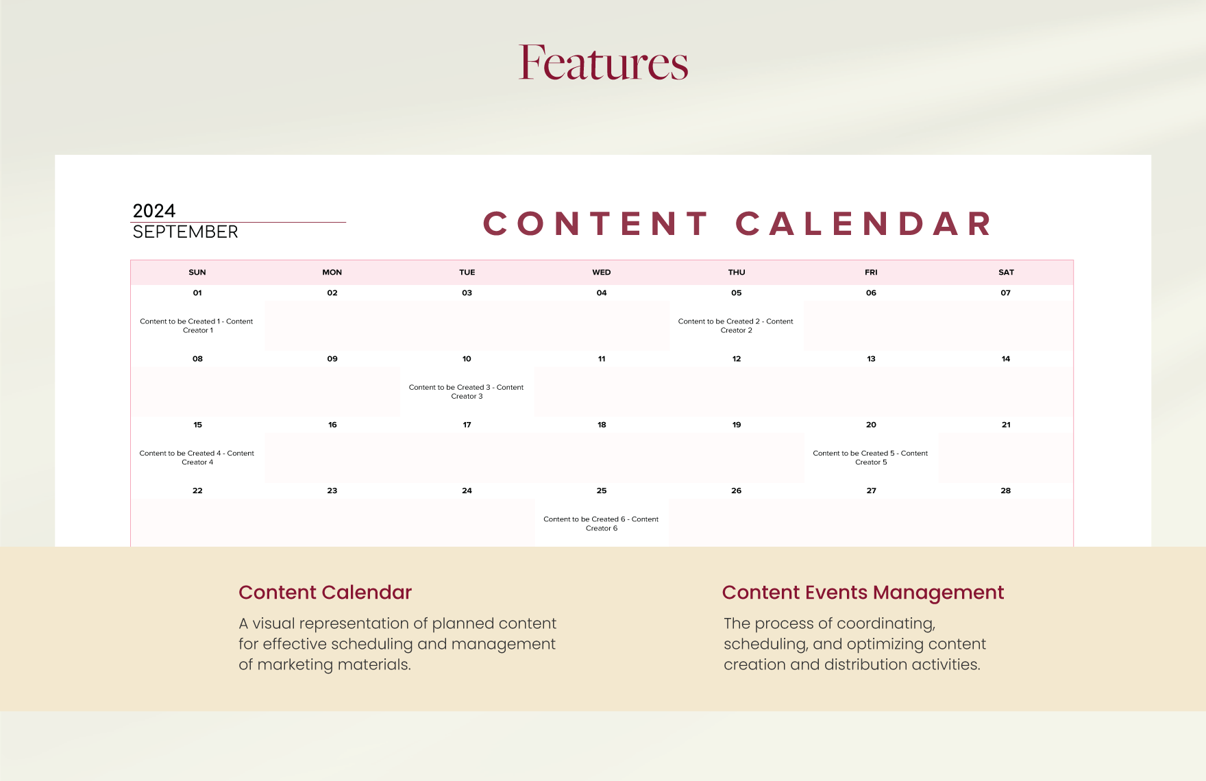 Content Calendar Template Download in Excel, Google Sheets