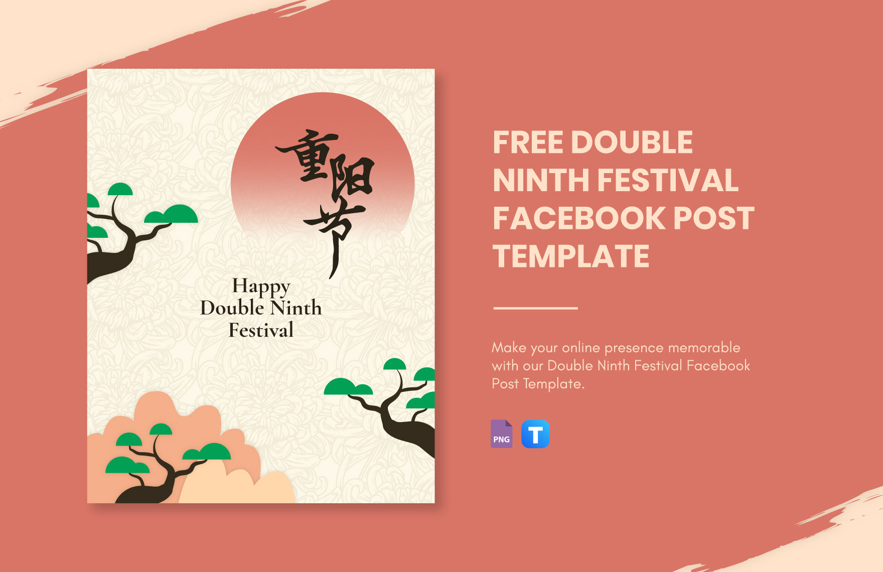 Free Double Ninth Festival Facebook Post Template in PNG