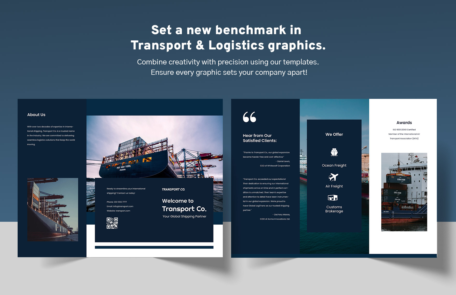 Transport and Logistics International Shipping Brochure Template