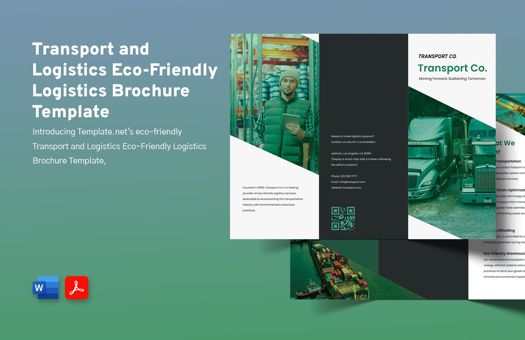 Transport and Logistics Eco-Friendly Logistics Brochure Template