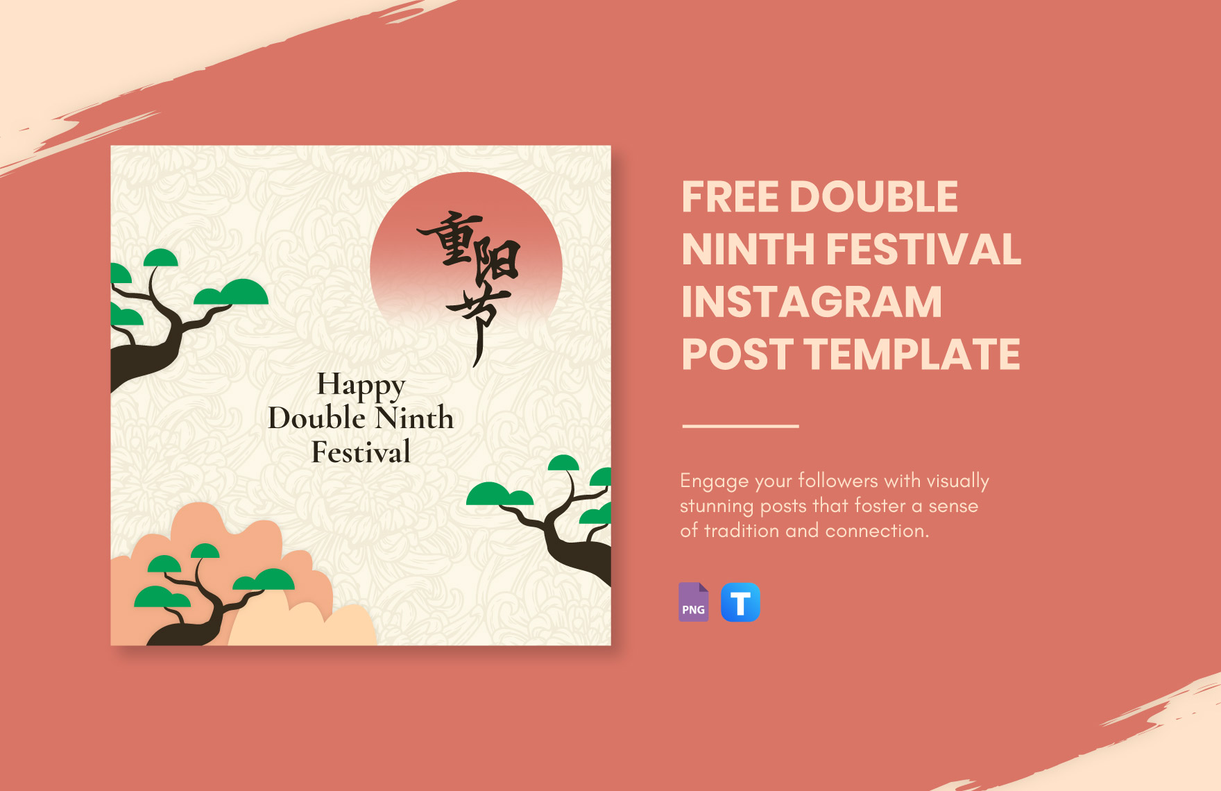 Free Double Ninth Festival Instagram Post Template in PNG