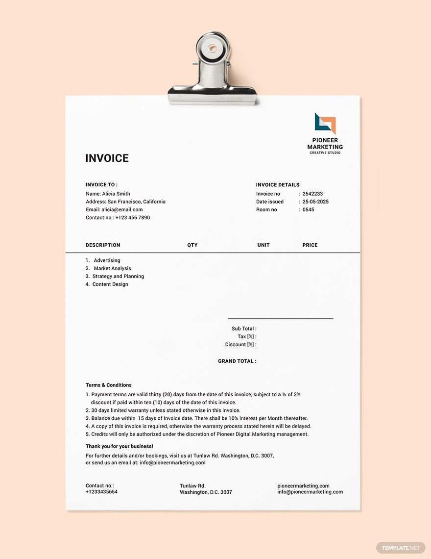 Marketing Agency Invoice Template