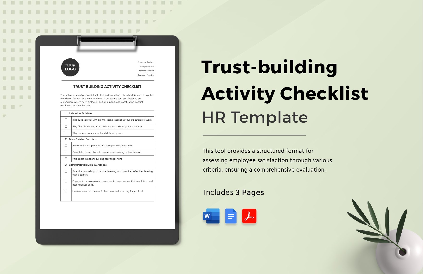 Trust-building Activity Checklist HR Template