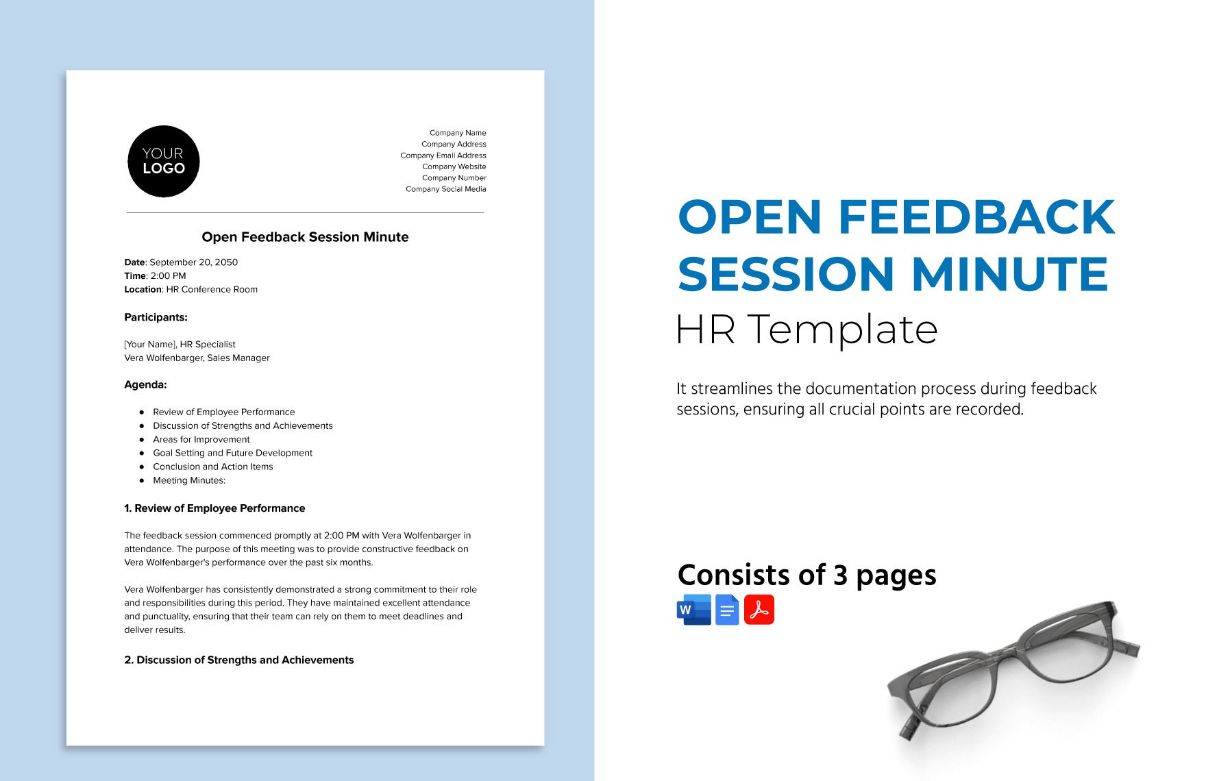 Open Feedback Session Minute HR Template