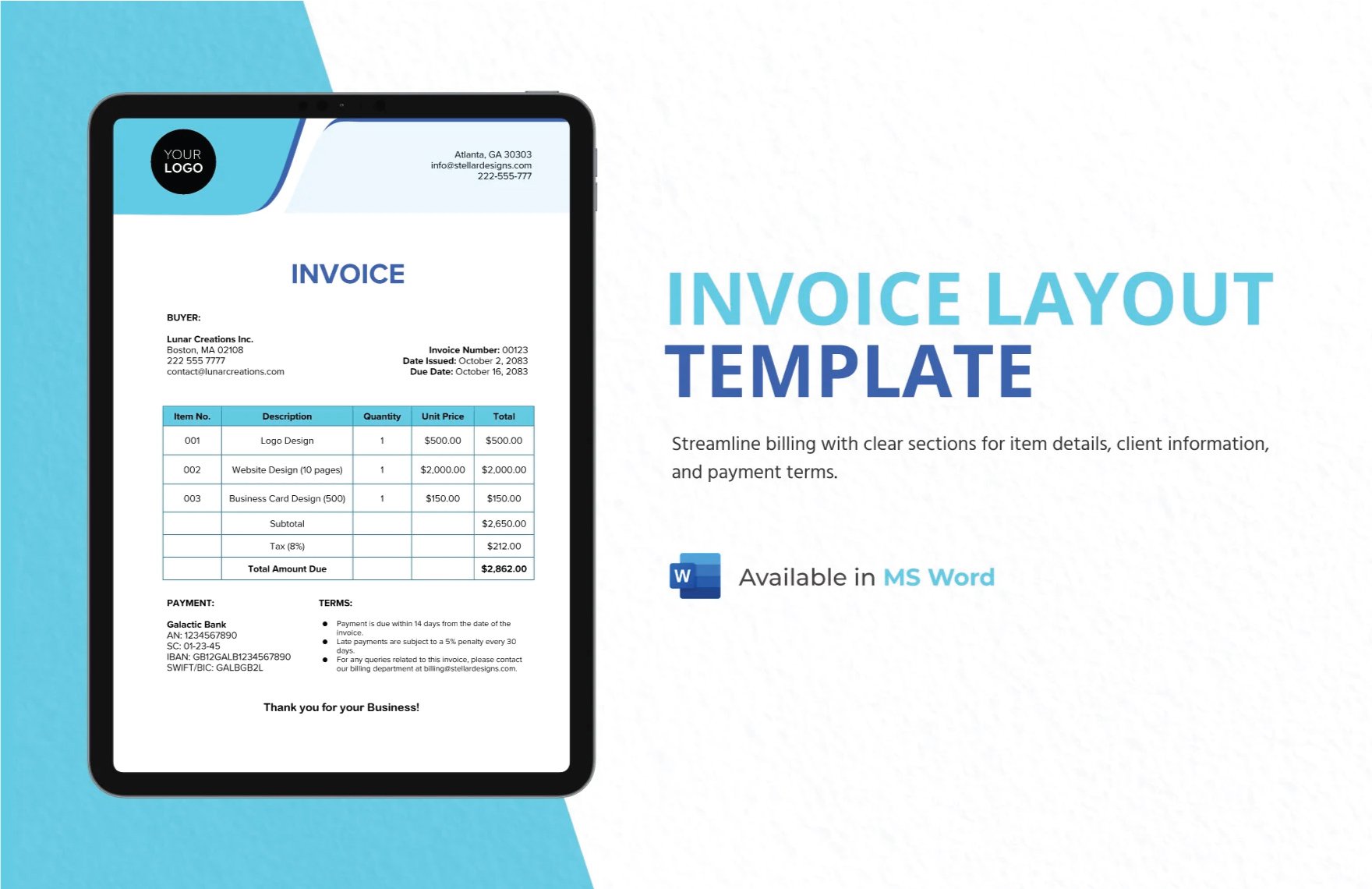 Invoice Layout Template in Word