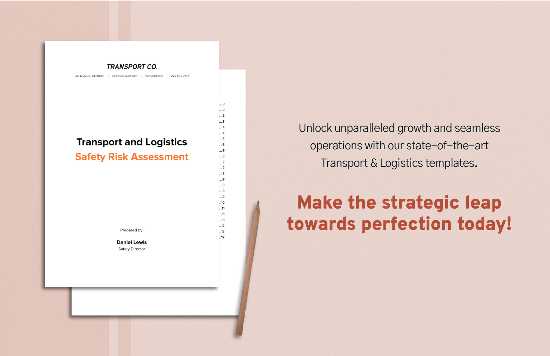 Transport and Logistics Safety Risk Assessment Template