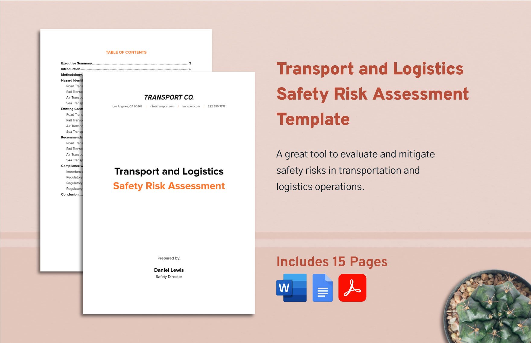 Transport and Logistics Safety Risk Assessment Template