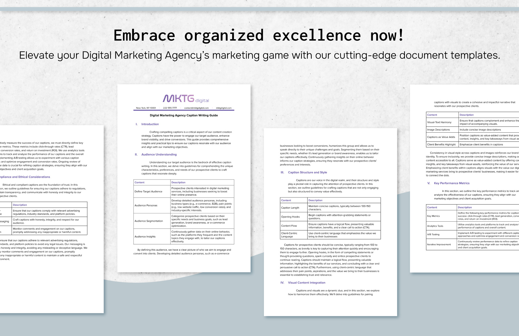 Digital Marketing Agency Caption Writing Guide Template