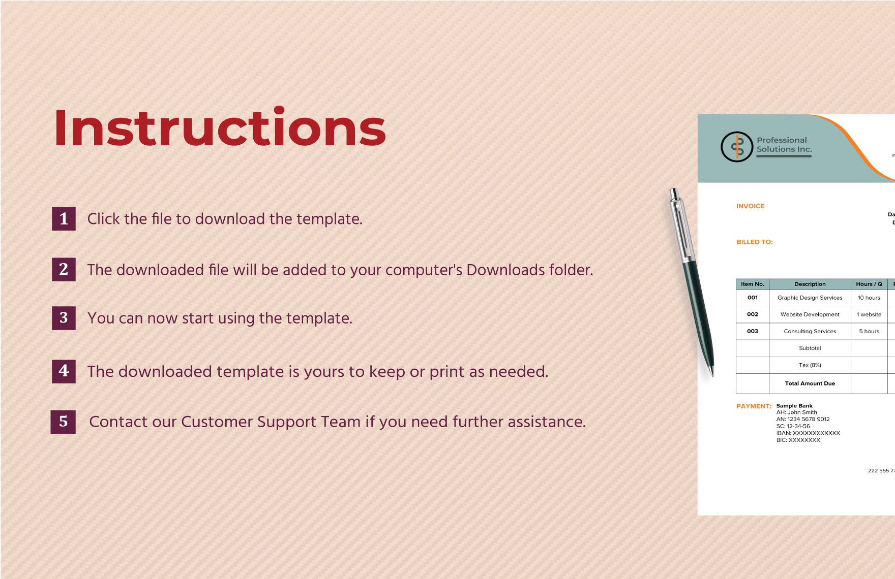 Self Employed Invoice Template in MS Word - Download
