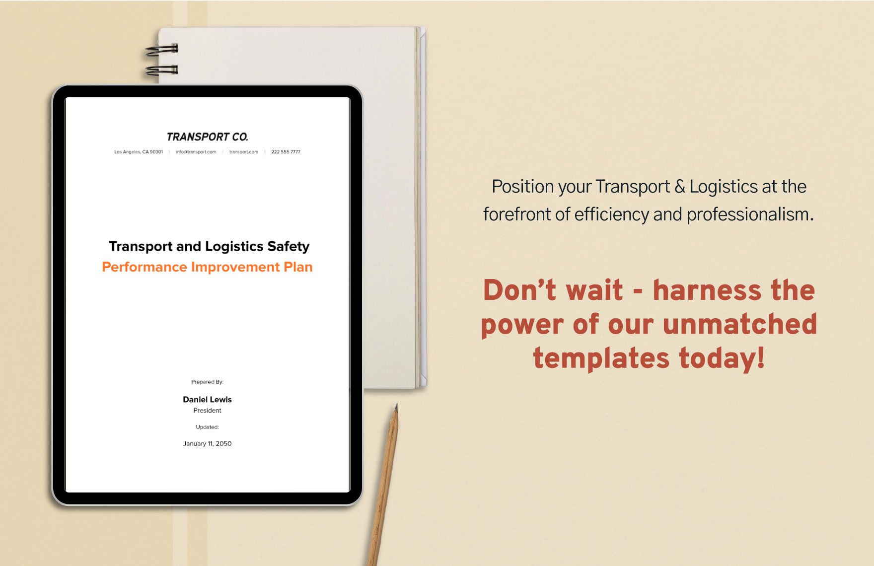 Transport and Logistics Safety Performance Improvement Plan Template