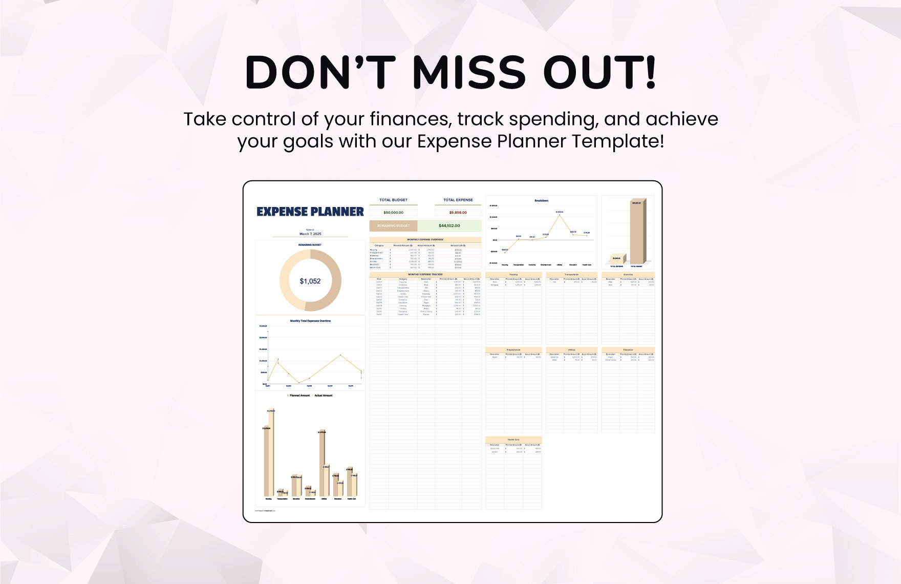 Expense Planner Template