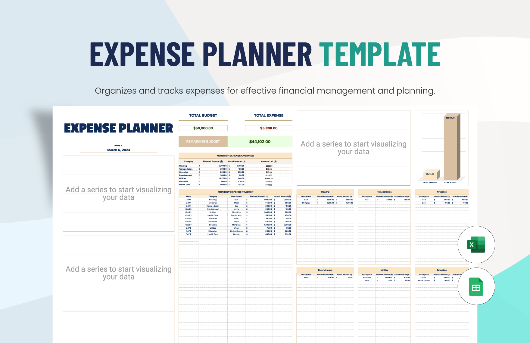Free Expense Planner Template in Excel, Google Sheets