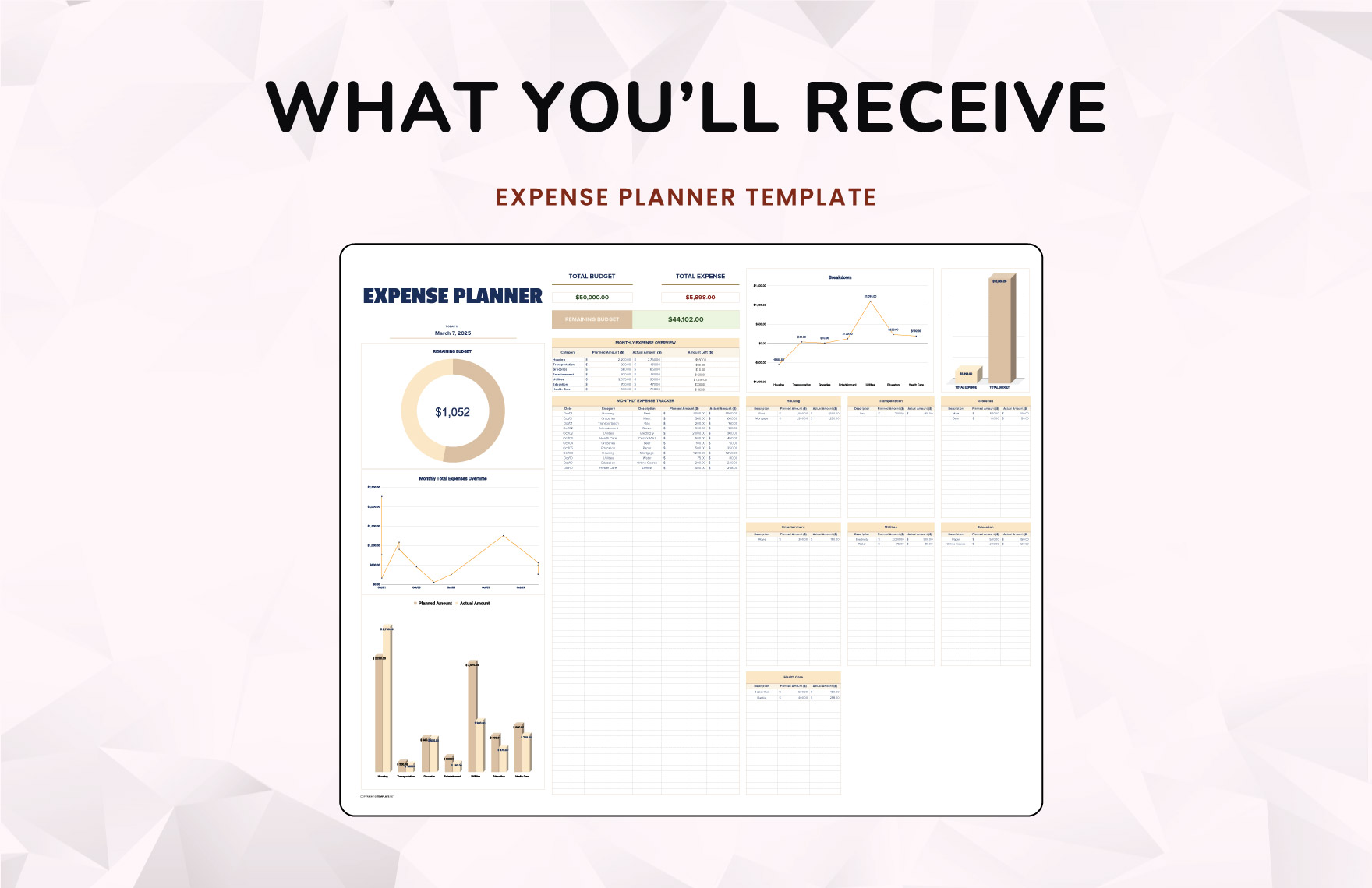 Expense Planner Template