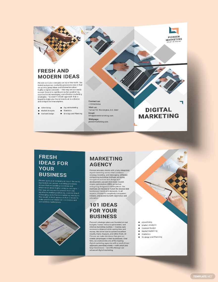 Marketing Agency Tri-Fold Brochure Template