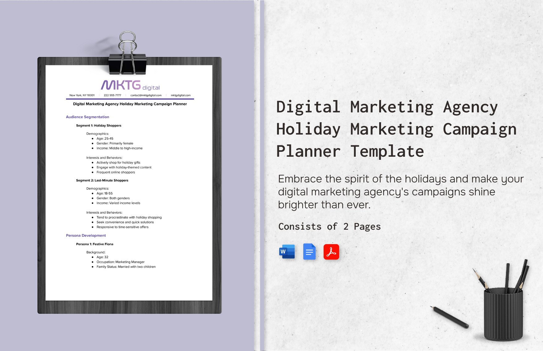 Digital Marketing Agency Holiday Marketing Campaign Planner Template